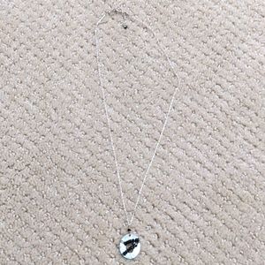 Silver and onyx pendant necklace